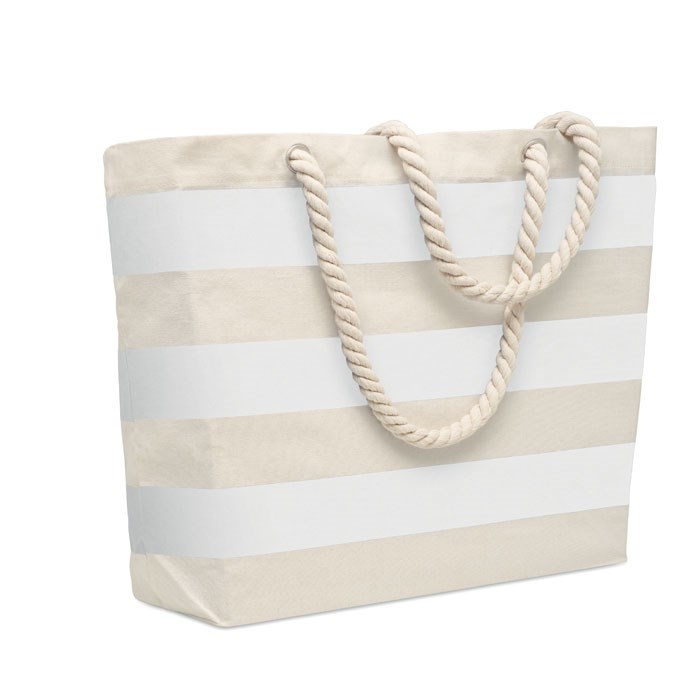 HEAVEN STRIPE - Katoenen strandtas 220 gr/m² - Wit