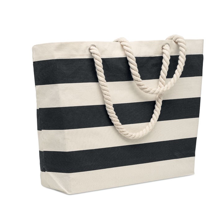 HEAVEN STRIPE - Katoenen strandtas 220 gr/m² - Zwart