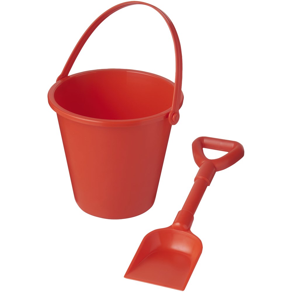 Tides strandemmer en schep van gerecycled plastic - Rood