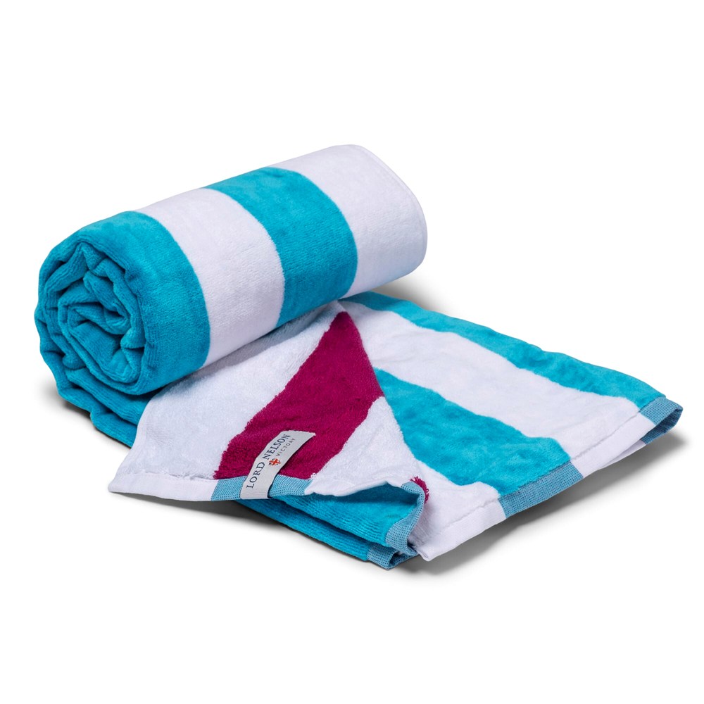 Lord Nelson strandhanddoek 80x160 cm - Wit / Licht Blauw
